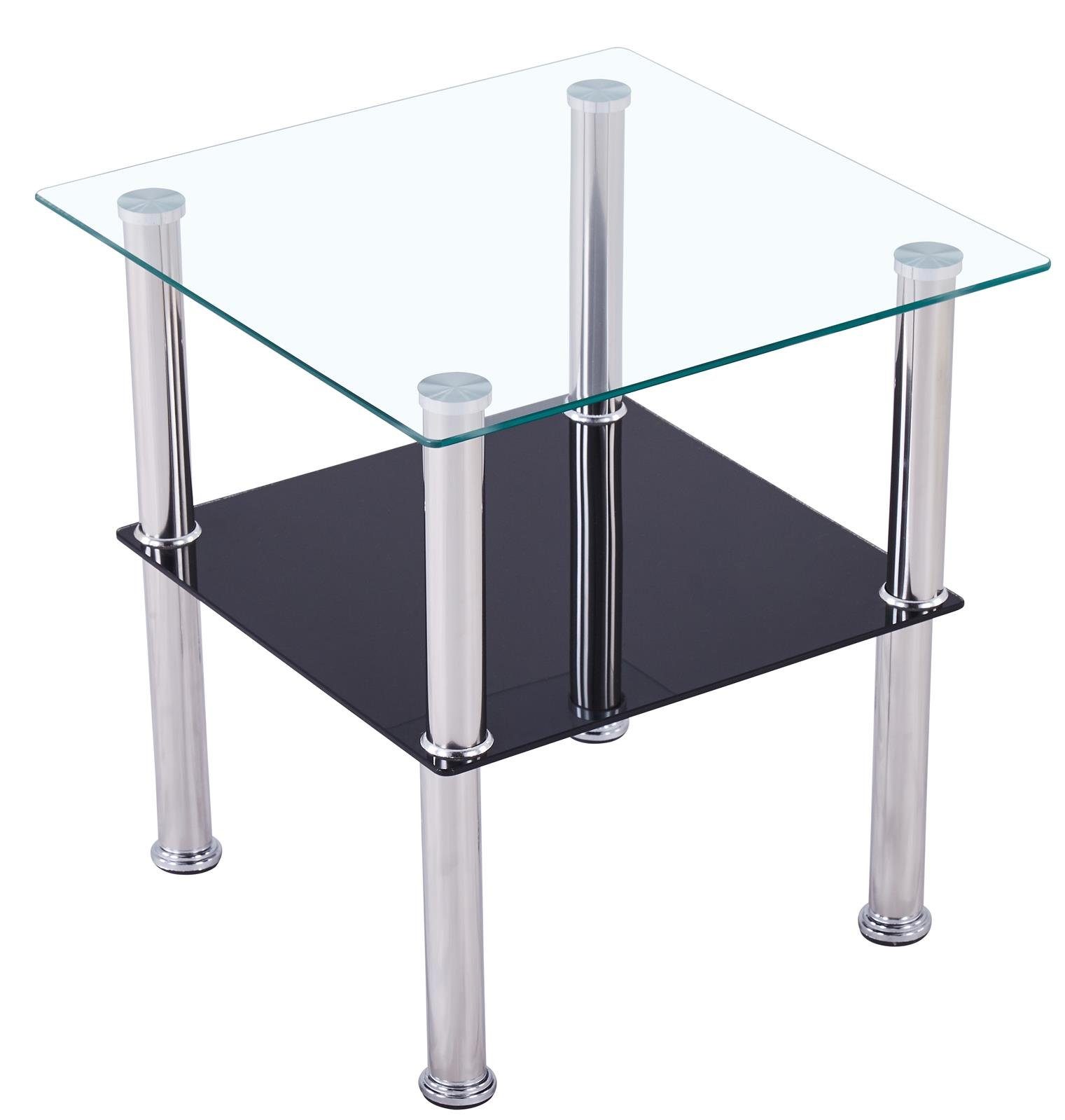 - 40x40cm, quadrat schwarze Tisch), Beistelltisch Ablage Couchtisch cm HOOZ 47 Höhe (1