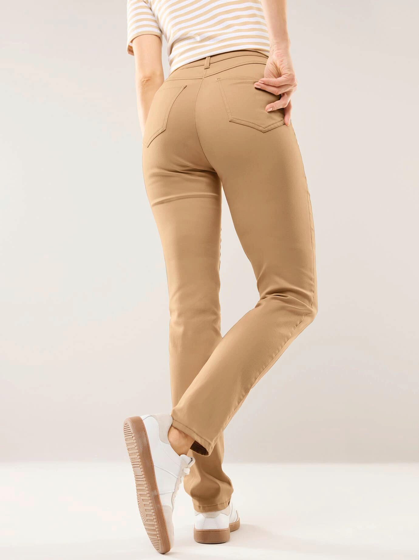 Walbusch Stoffhose Damen Extraglatt Baumwollhose Regular Fit bügelfrei Atmungsaktiv und softer Griff, dehnbarer Comfort-Bund, 2 Gesäßtaschen