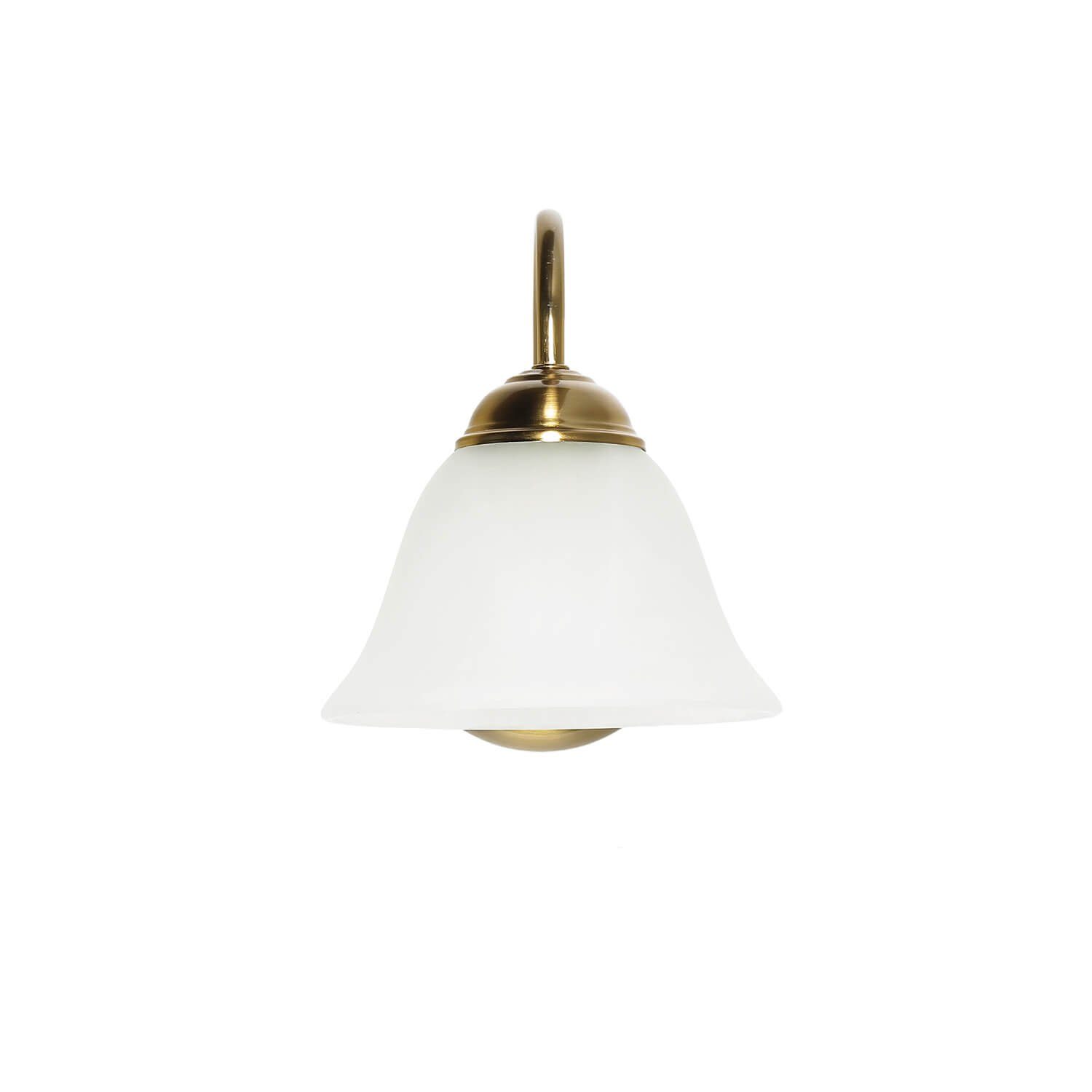Licht-Erlebnisse Wandleuchte ATHEN, ohne Leuchtmittel, Wandlampe in Messing Glas Schirm elegant Beleuchtung