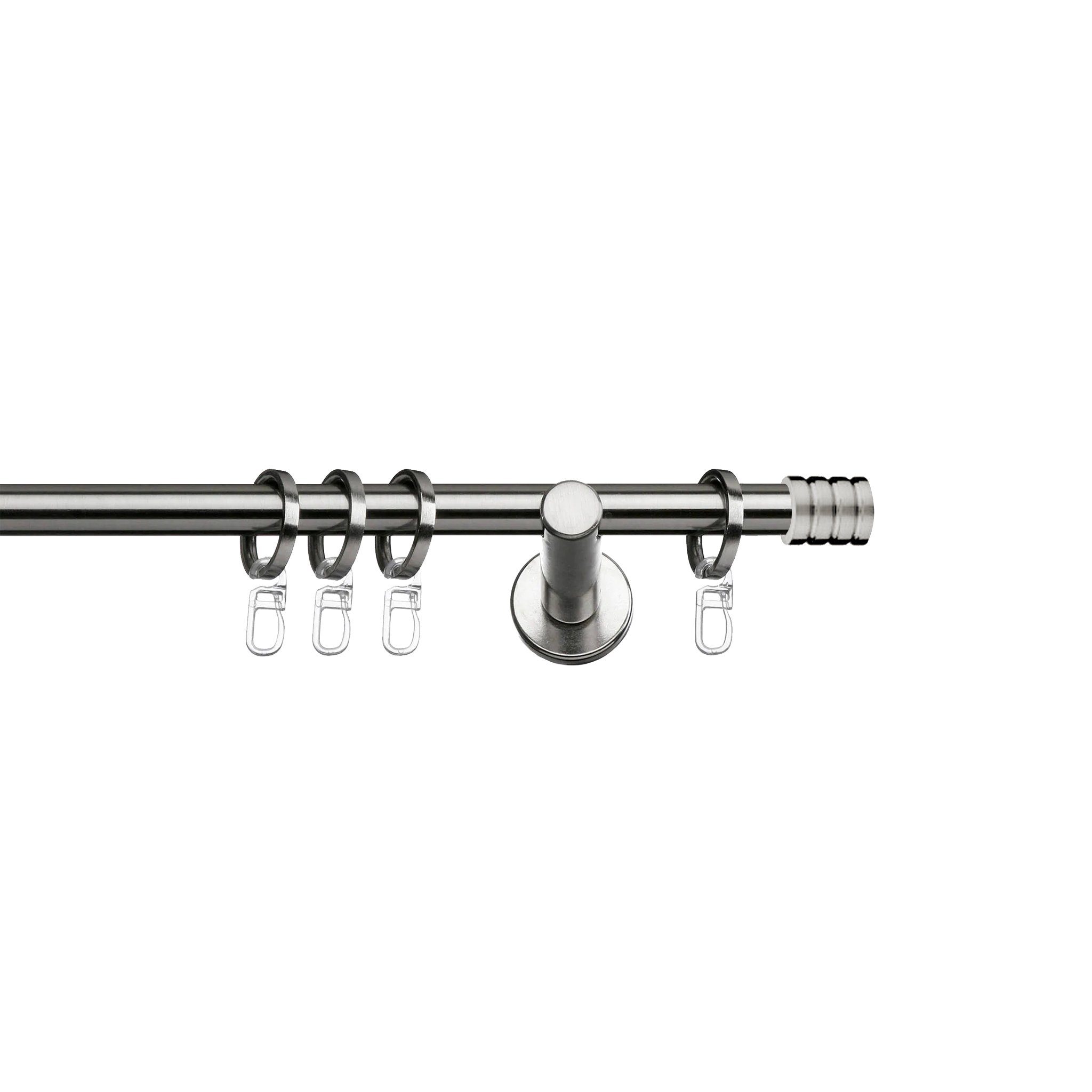 SN DECO GROUP Gardinenstange Lille, Ø 19 mm, 1-läufig, Fixmaß, Verschraubt, Stahl, Komplettset mit Ringen