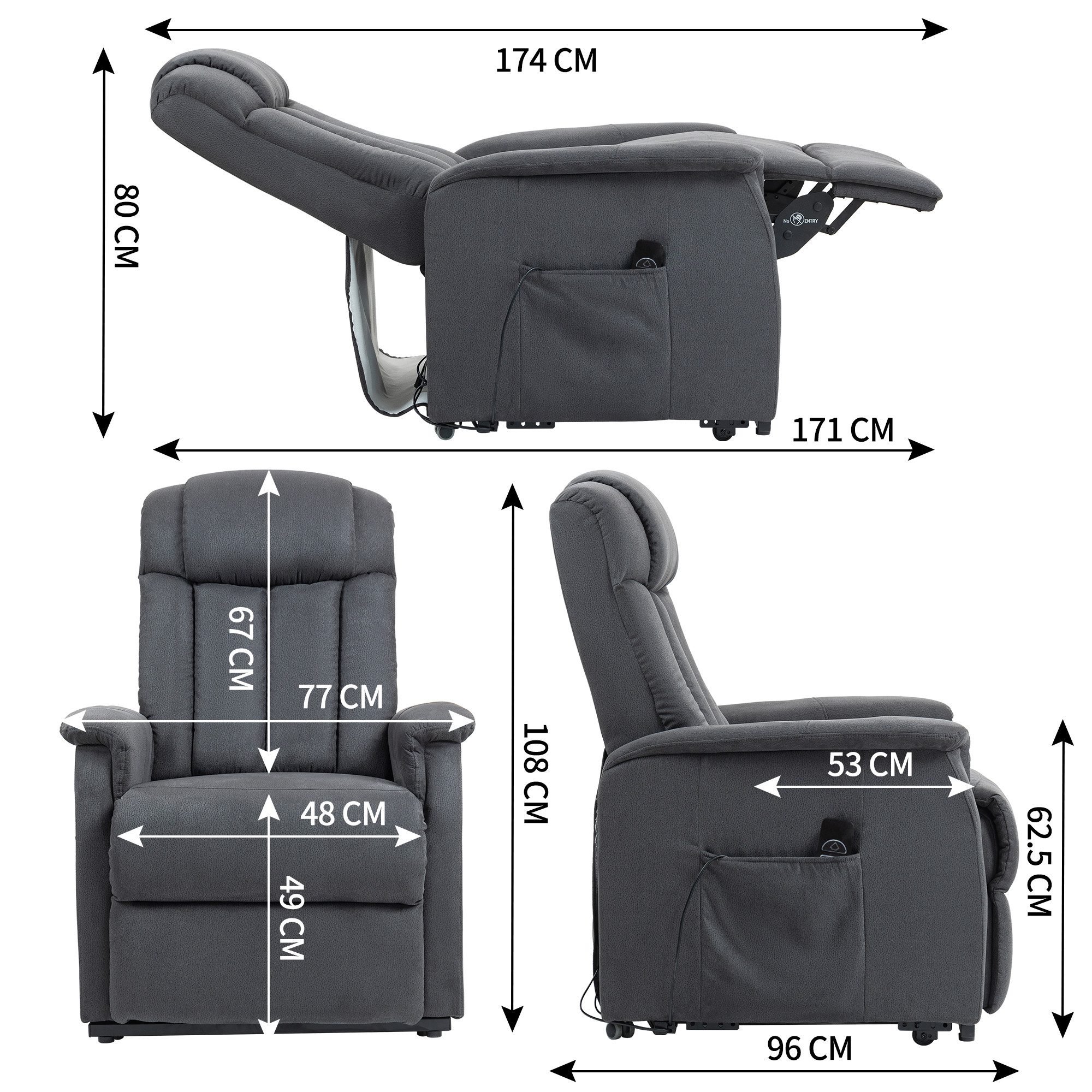 Duo Collection TV-Sessel Delphi mit elektrischer Aufstehhilfe, Relaxfunktion und Taschenfederkern mit Stahlwellenunterfederung
