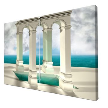 wandmotiv24 Leinwandbild optische Täuschung eines Wasserfalls, Abstrakt (1 St), Wandbild, Wanddeko, Leinwandbilder in versch. Größen