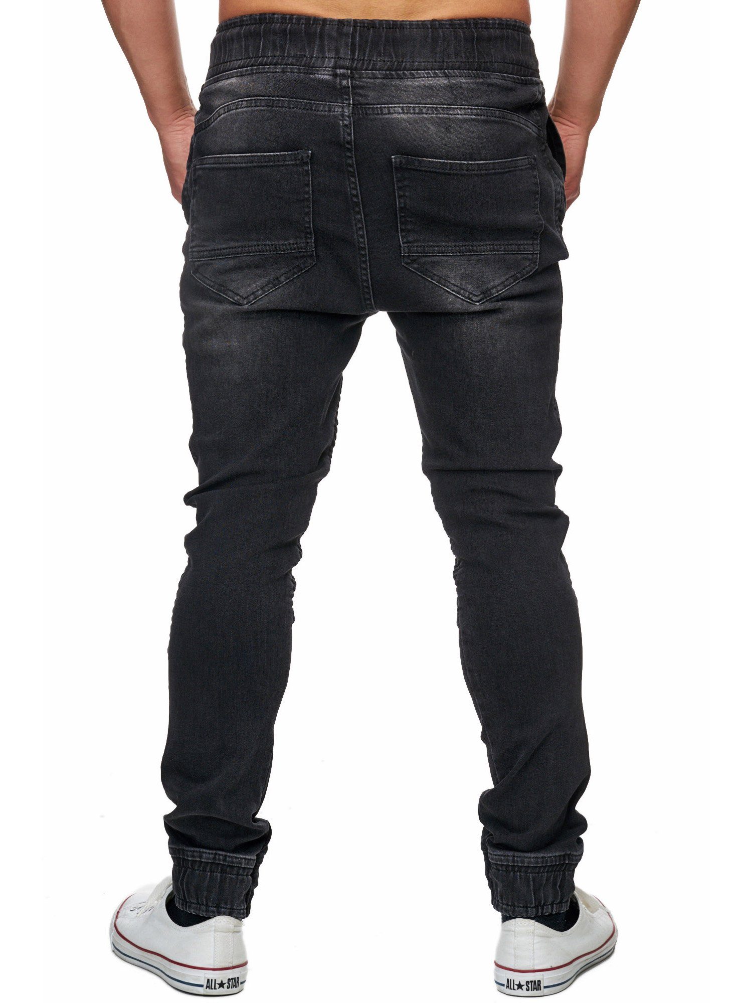 Tazzio Straight-Jeans 16505 Sweat Hose im Biker-Look & Jogger-Stil