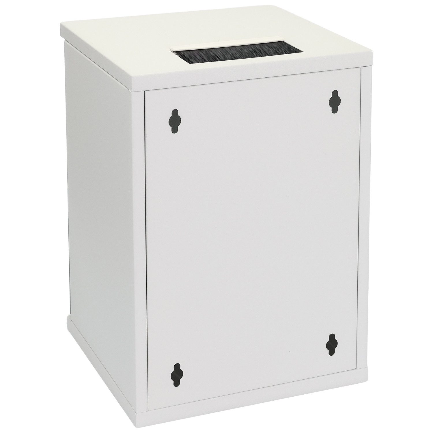 HMF Serverschrank Netzwerkschrank, Serverschrank, 9 HE, 300 mm Tiefe, Voll montiert, Glastür, Lichtgrau