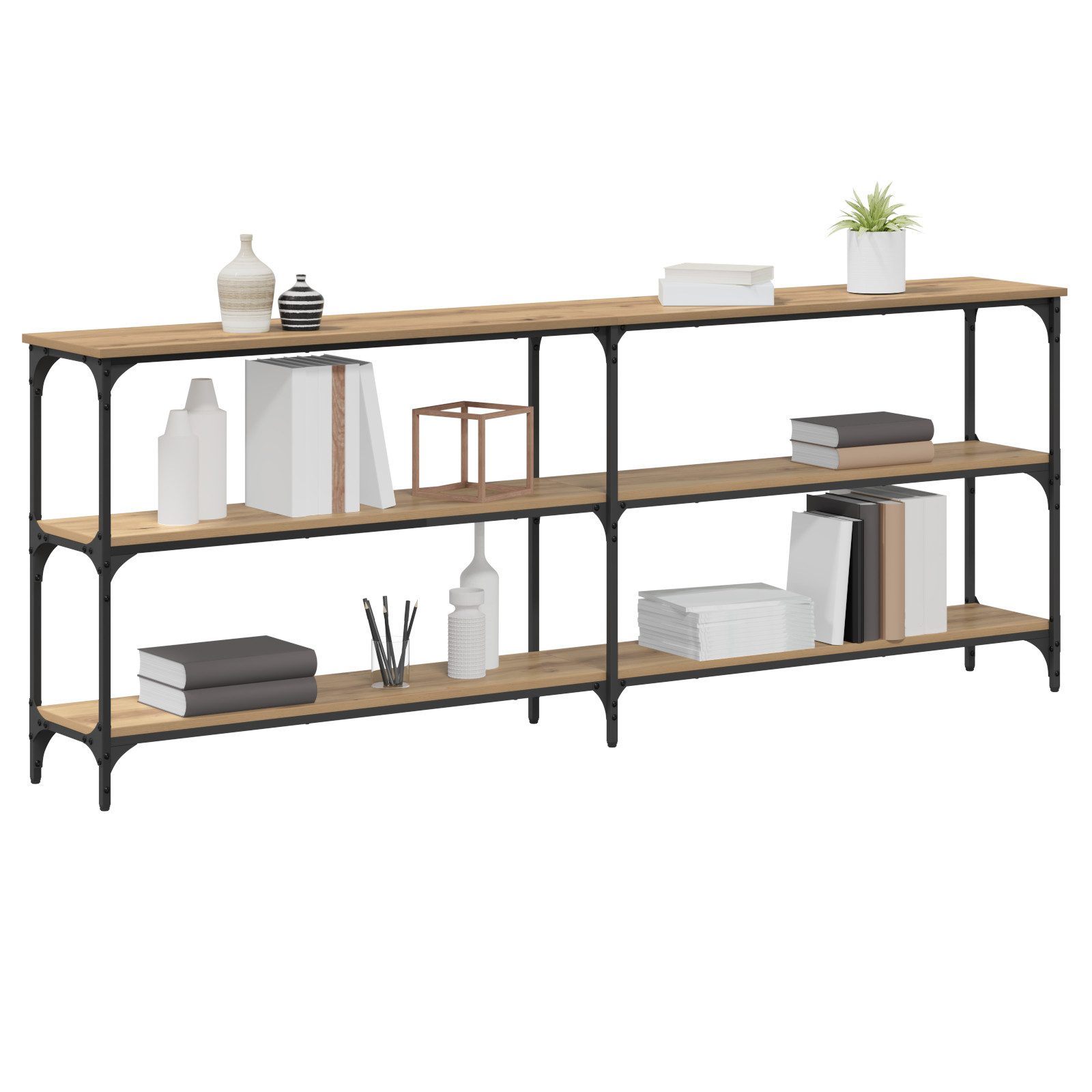 vidaXL Beistelltisch Konsolentisch Massivholz Eiche 200x29x75 günstig online kaufen