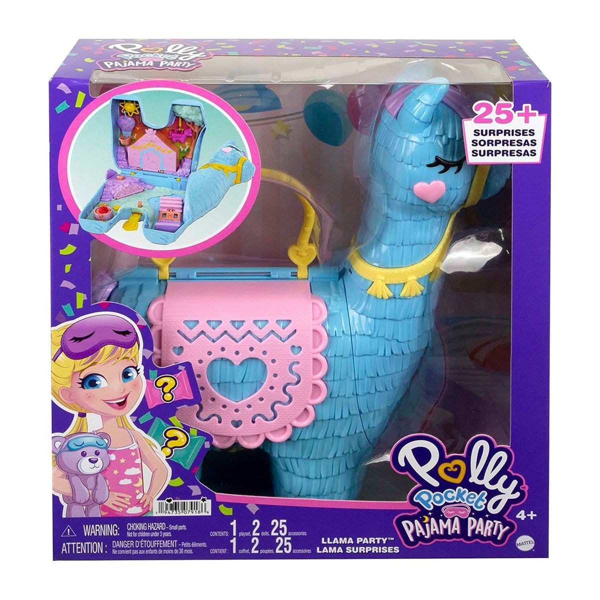 Mattel® Spielwelt Mattel HHX74 - Polly Pocket - Pajama Party - Lama-Party Spielset