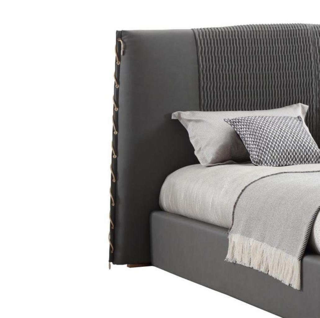 Betten Grau Bett), (1-tlg., Europa Bettrahmen Betten Bett Made Bett Bettgestell Doppel in Luxus Holz JVmoebel 1x