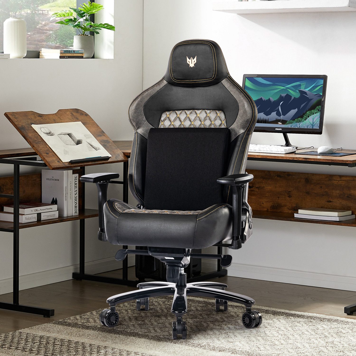 Rutaqian Bürostuhl Gaming Stuhl 200KG Belastbarkeit günstig online kaufen