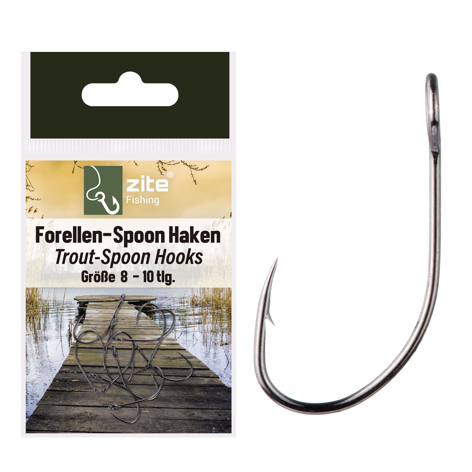 Forellenhaken Set für das Forellenangeln 10 Stück Angelhaken Größe 8