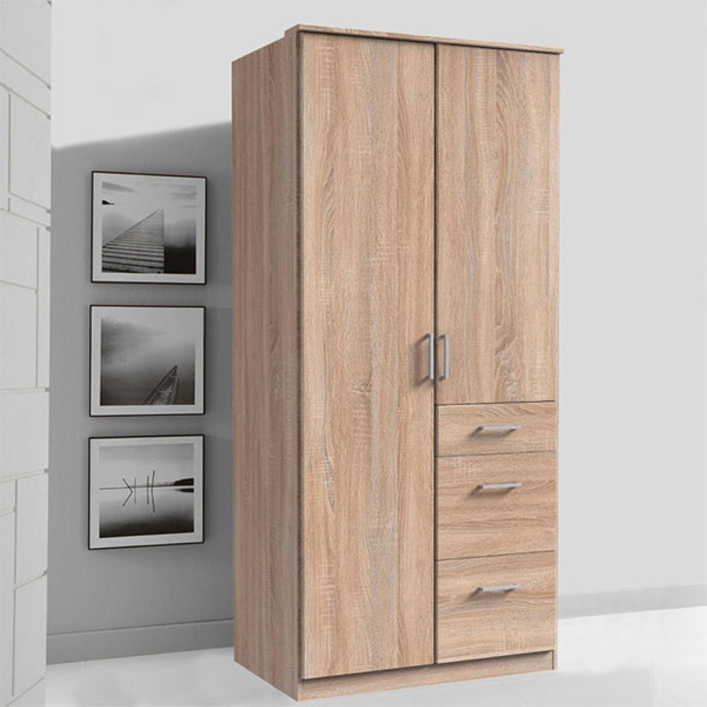 Wimex Kleiderschrank Click (Click, 1-St., Kleiderschrank) eiche sägerau  90x58x199cm 2-türig