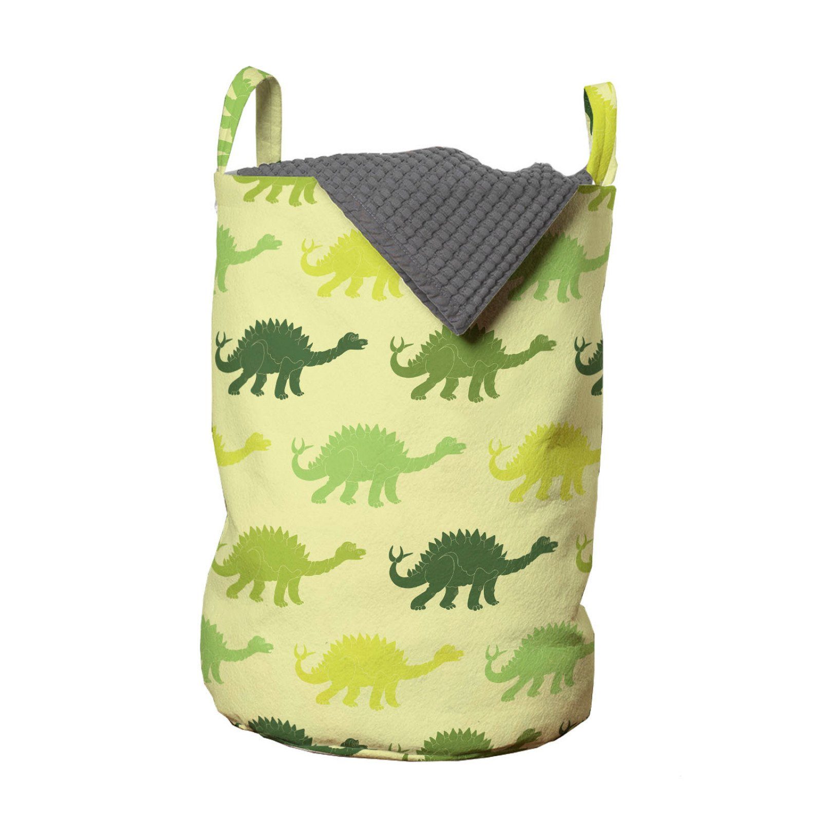 Abakuhaus Wäschesäckchen Wäschekorb mit Griffen Kordelzugverschluss für Waschsalons, Dinosaurier Muster des Stegosaurus