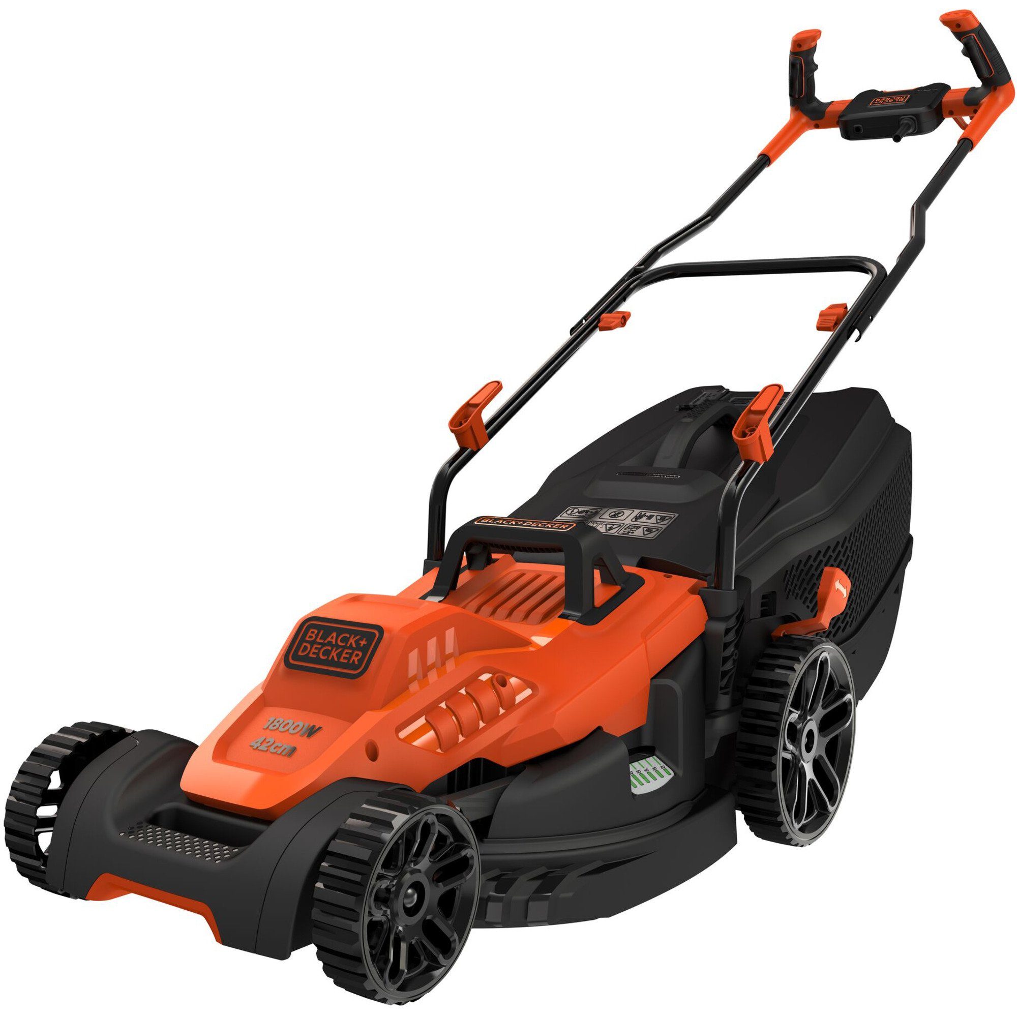 Black + Decker Elektrorasenmäher BLACK+DECKER Rasenmäher BEMW481BH-QS, 42cm, (1.800, 42 cm Schnittbreite, (1.800 Watt)