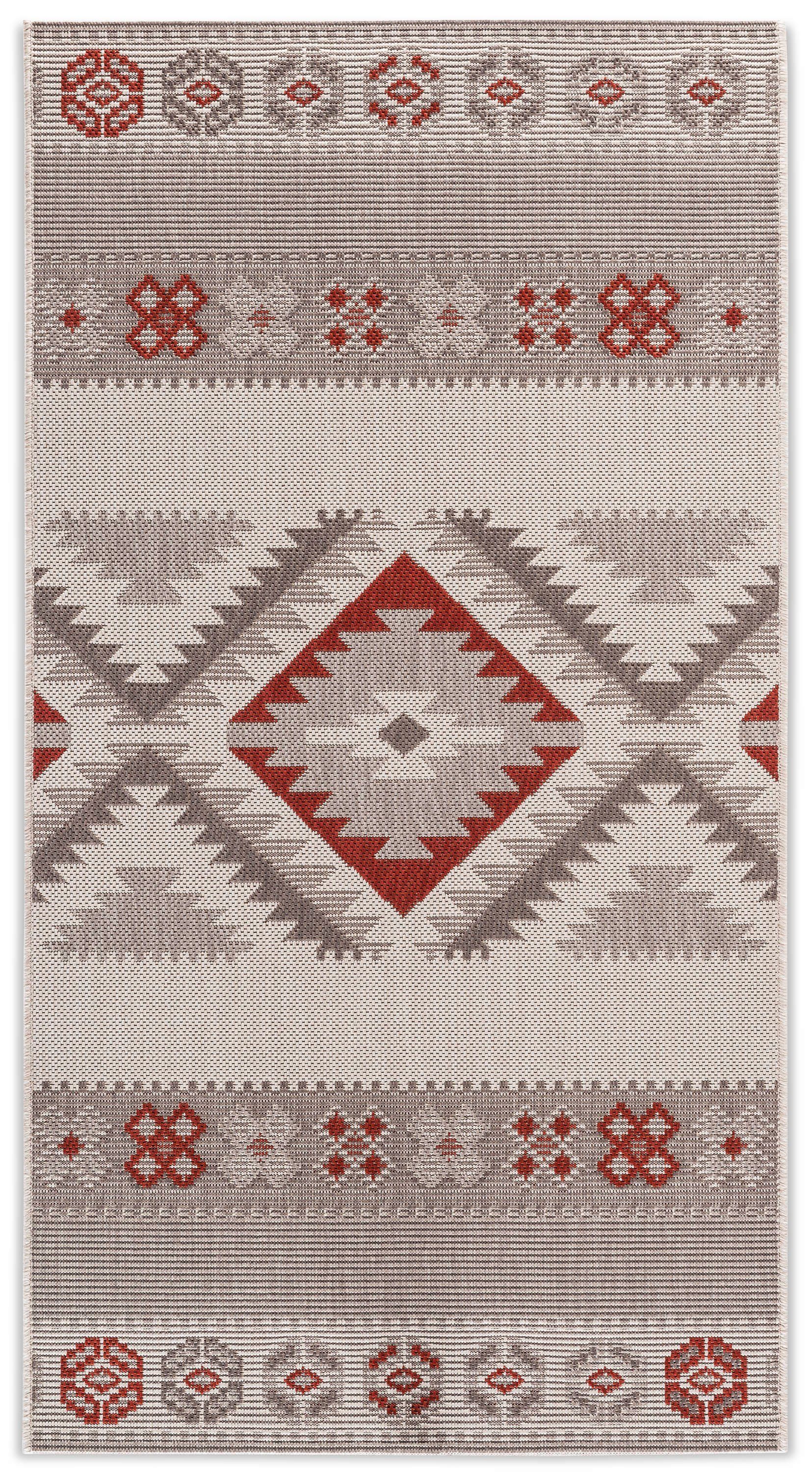 Teppich In- und Outdoor-Teppich Nordic Pattern, DomDeco Beige