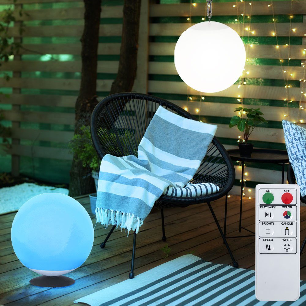 etc-shop Außen-Tischleuchte, LED-Leuchtmittel fest verbaut, Warmweiß, Tischleuchte Außen Akku Garten Tischlampe Outdoor USB