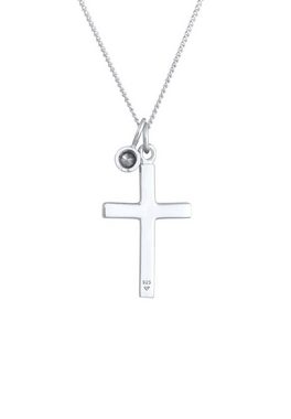 Elli Kette mit Anhänger Kreuz Religion Kristalle 925 Silber, Kreuz