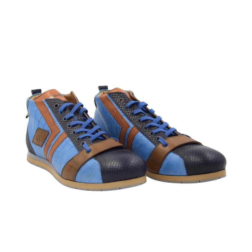 Kamo-Gutsu Kamo-Gutsu Navy - Azzuro - Arancio Herren Lederschuh Sneaker Wechselfussbett