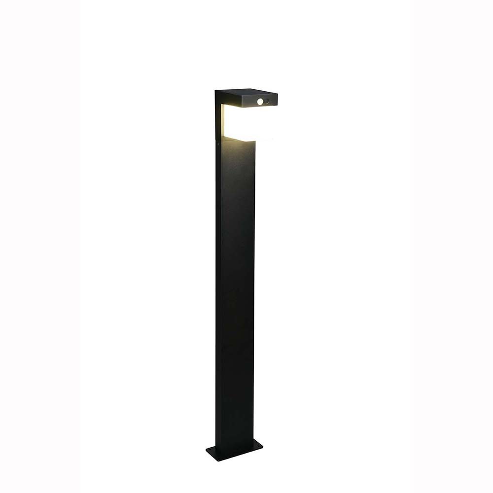 Reality Leuchten LED Außen-Stehlampe, LED-Leuchtmittel fest verbaut, Neutralweiß, LED Außenstehlampe Gartenleuchte Wegeleuchte Metall schwarz Sensor