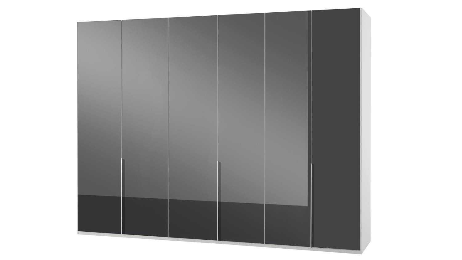 Wimex Kleiderschrank Kleiderschrank New York C ca. 270x208 cm Glas grau weiß