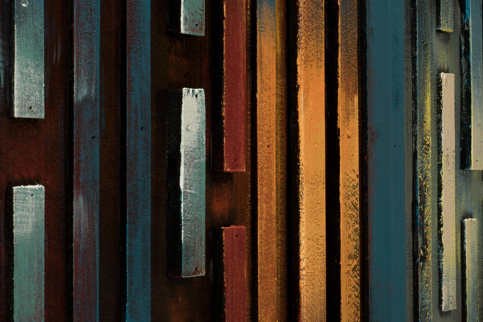 KUNSTLOFT Holzbild Nachtschimmer 144x44 cm, handgefertiges Wandbild aus Hol günstig online kaufen