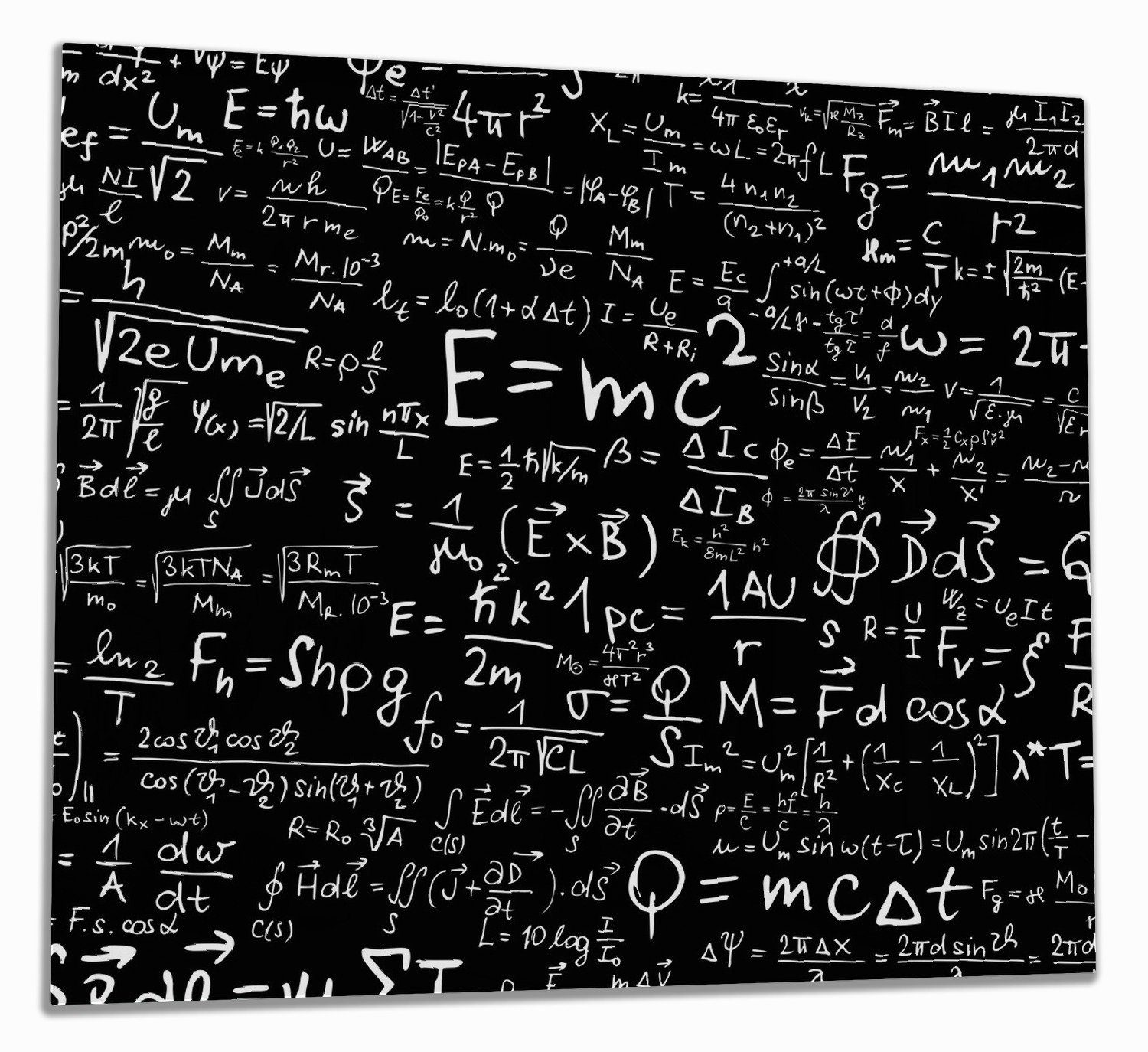 Wallario Herd-Abdeckplatte Mathematische Formeln  Relativitätstheorie, ESG-Sicherheitsglas, (Glasplatte, 1 tlg., inkl. 5mm Noppen), verschiedene Größen