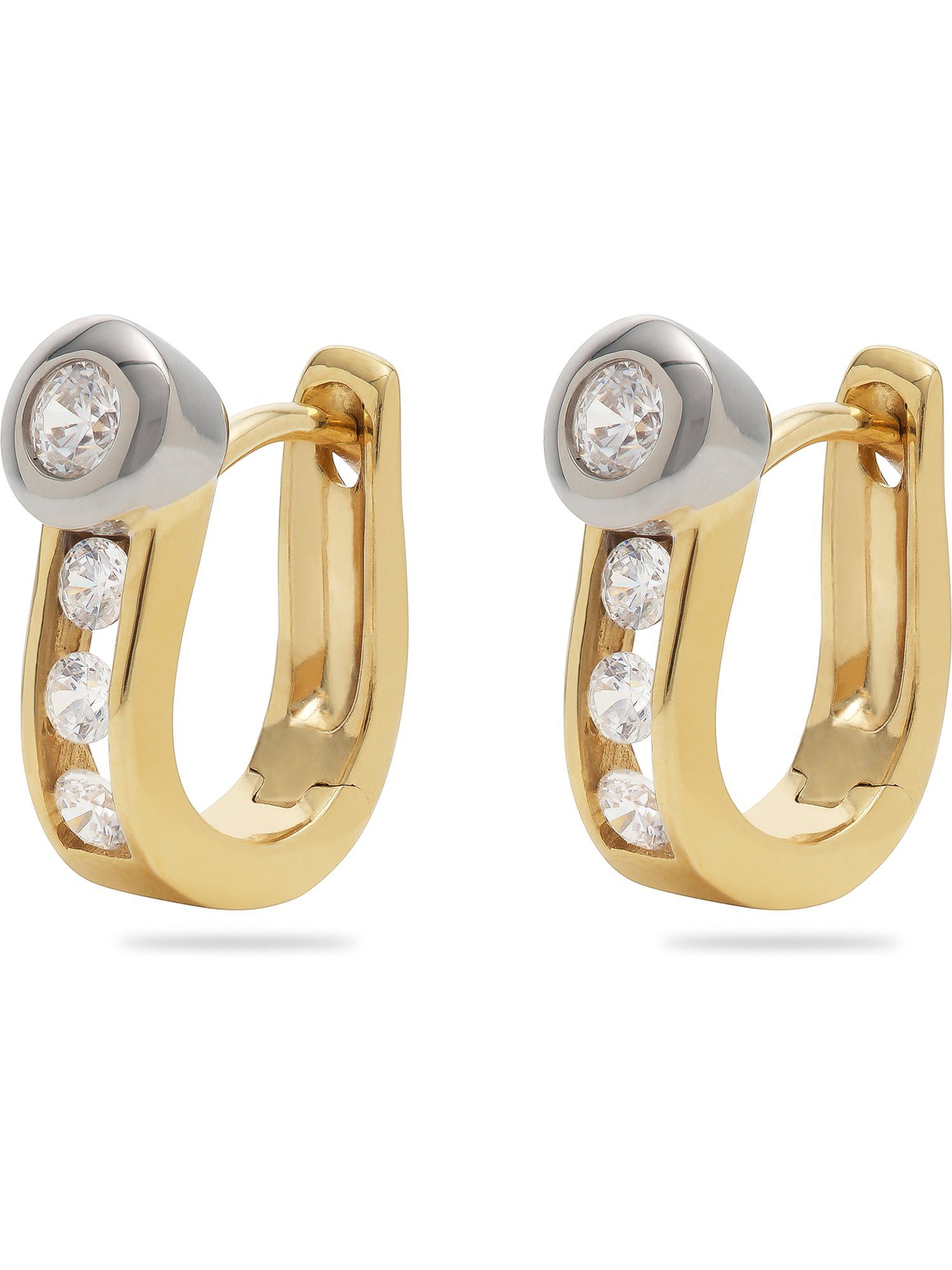 Paar Creolen CHRIST Damen-Creolen 2 Diamant
