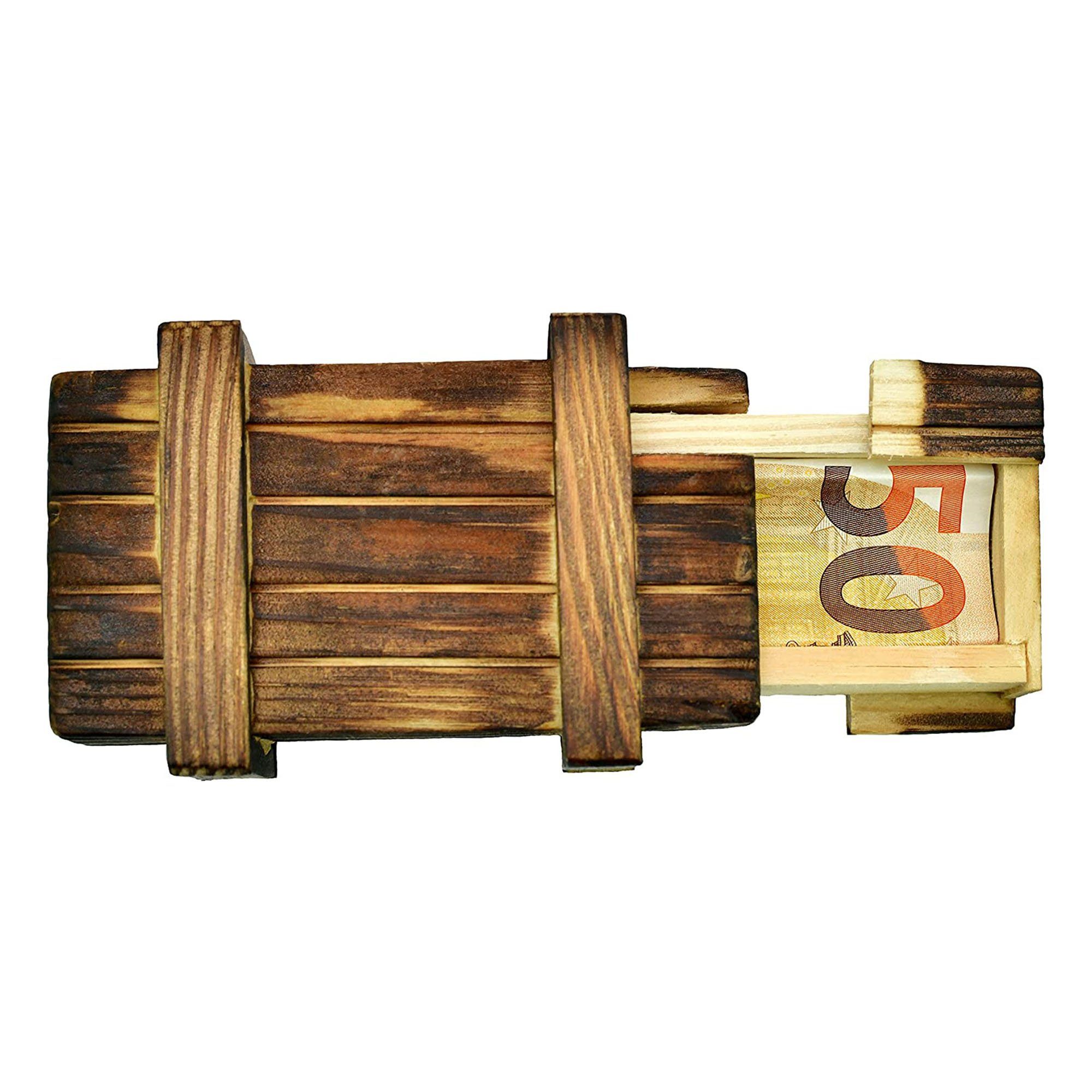 Geschenkbox Magische Rätselbox aus Holz mit einem Geheimfach