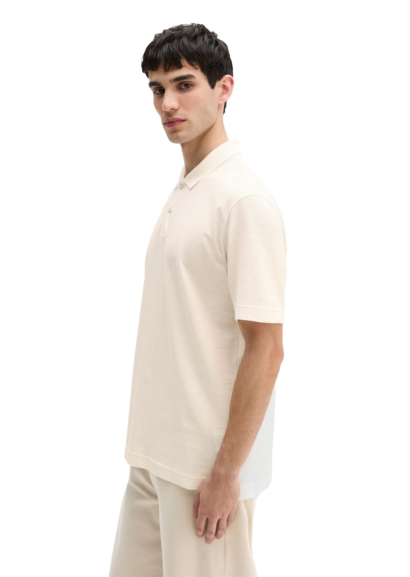 Marc O'Polo Poloshirt im strukturierten Karo-Jacquard günstig online kaufen