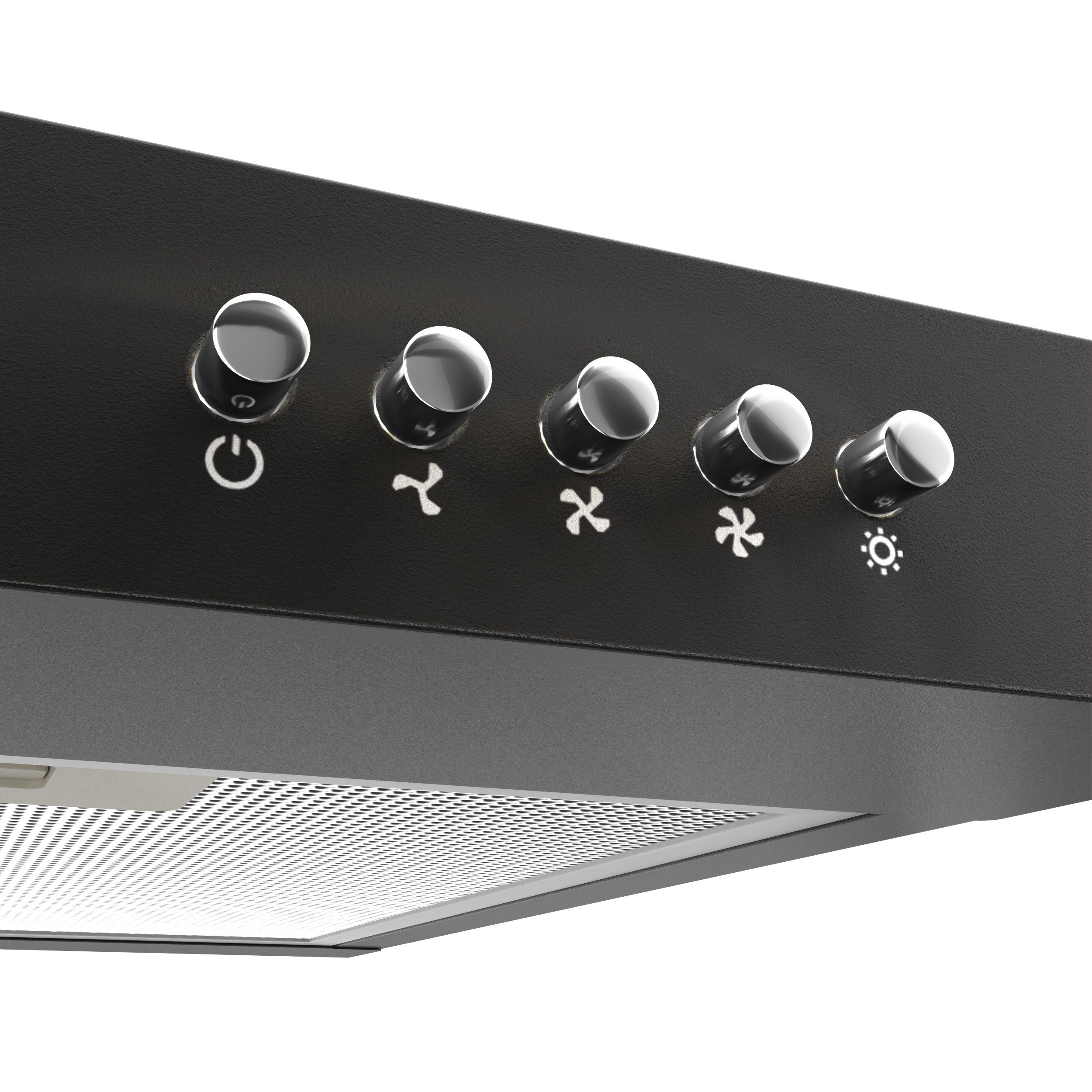 CIARRA Unterbauhaube 60 cm Dunstabzugshaube A+ Abluft & Umluft 3 Stufen VM6903DB für kleine Küchen, Aktivkohlefilter & 2 Aluminiumfilter LED Schwarz – Bild 5 von 5