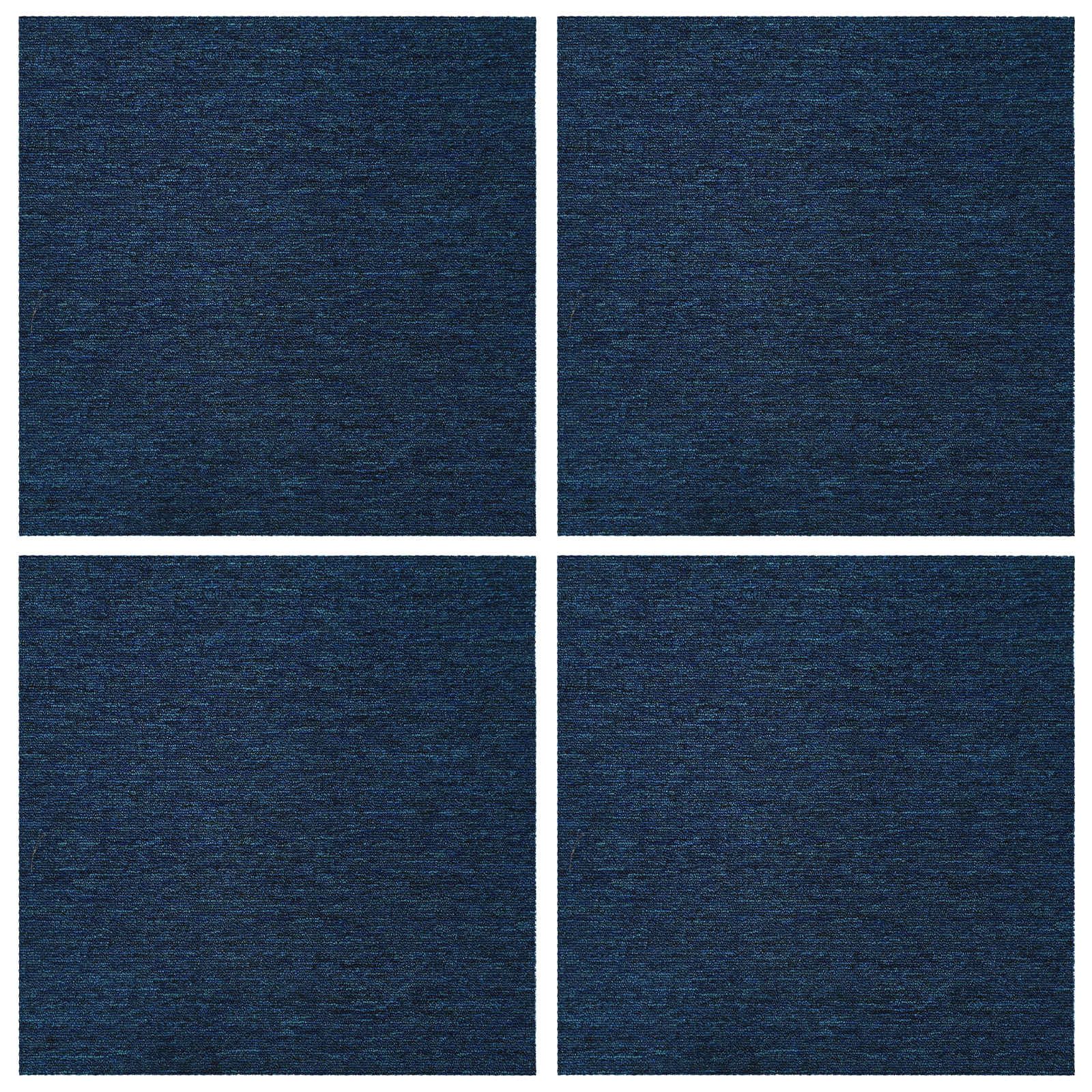 vidaXL Vinyllaminat 50 x 50 cm Teppichfliese Bodenbelag Blau 50x50 cm 4er Set PP und Bitum
