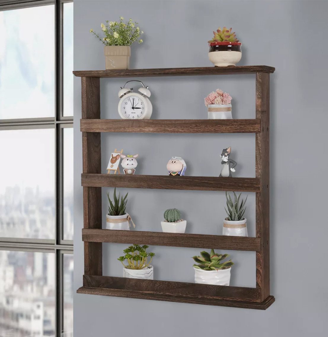 Holz Lichter Wandregal Wandregal, Küchenregal, Badregal, Holz Gewürzregal 4 günstig online kaufen