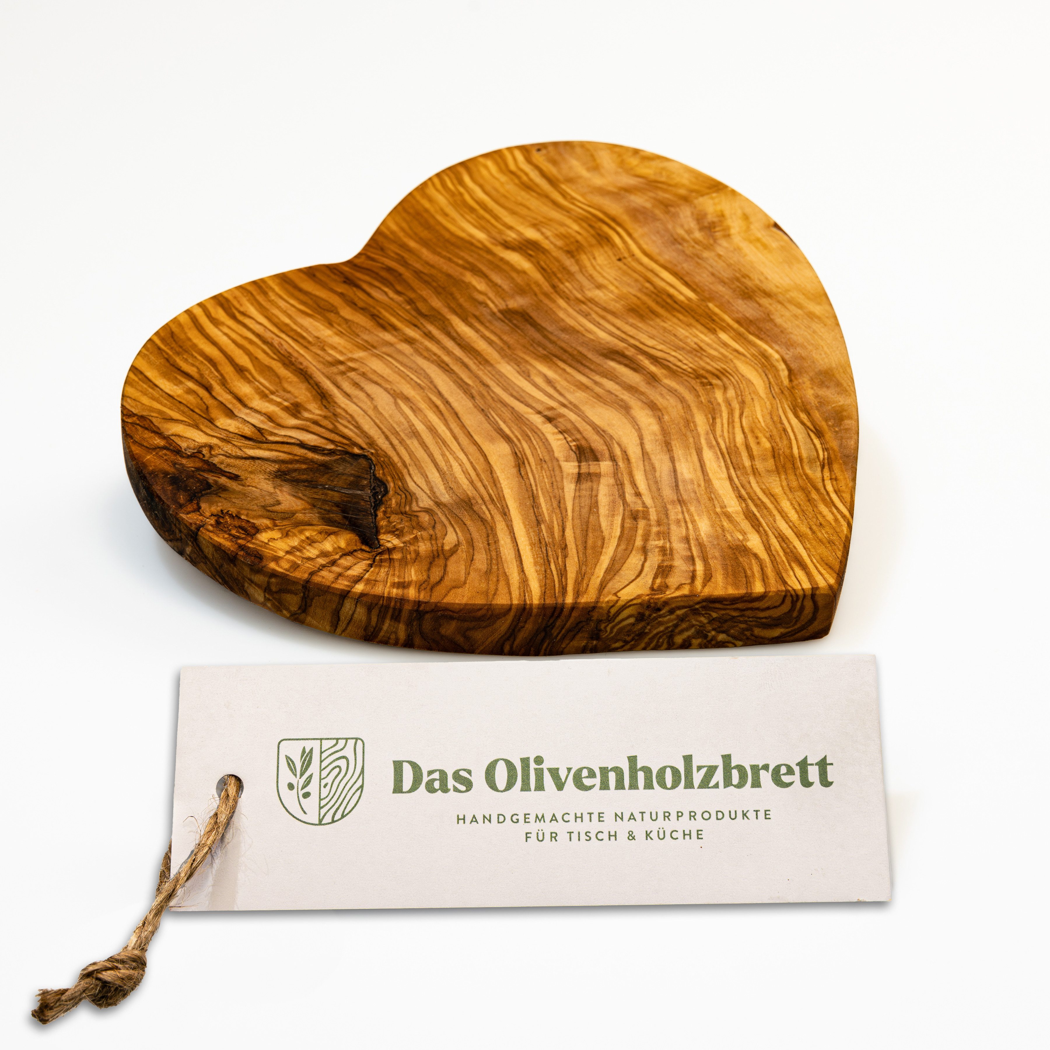 dasOlivenholzbrett Schneidebrett Brett aus Olivenholz in Herzform