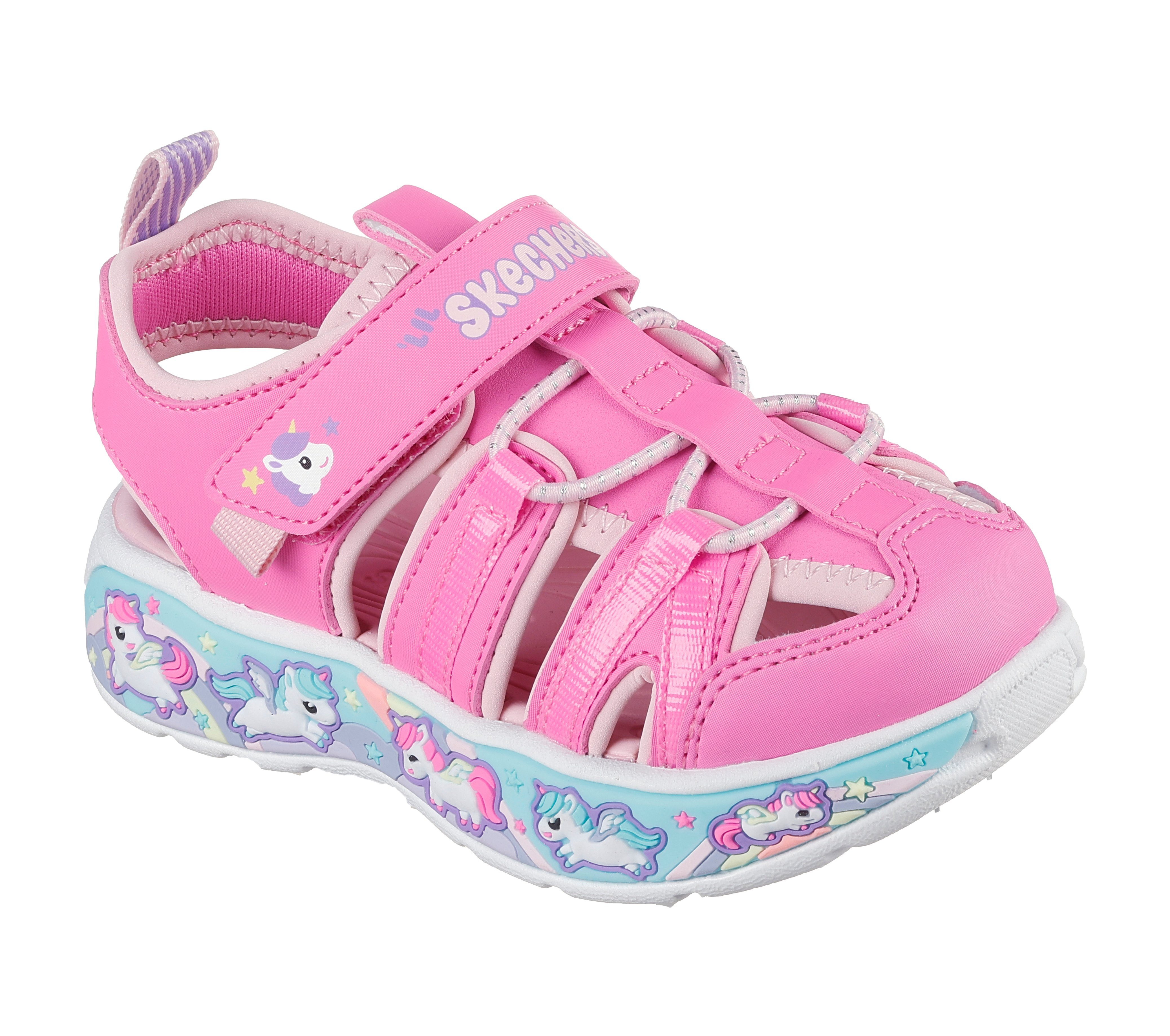 Skechers PLAY SCENE SPLASH Sandale Badeschuh mit bunter Sohle, Größenschablone zum Download