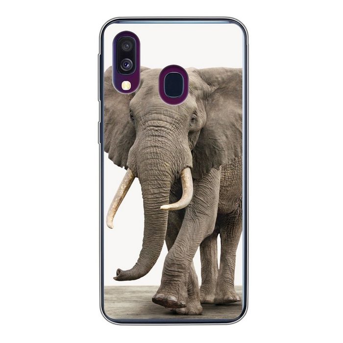 MuchoWow Handyhülle Elefant - Kinder - Tiere - Mädchen Handyhülle Samsung Galaxy A40 Smartphone-Bumper Print Handy