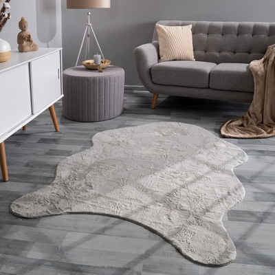 Teppich Wohnzimmer Teppich Unifarben Flauschig Modern Kunstfell Kurzflor, TT Home, Fell, Höhe: 16 mm