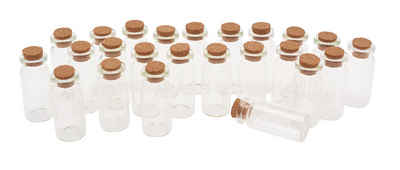 VBS XXL Trinkflasche Glasfläschen mit Korken 10 ml, 24 Stück