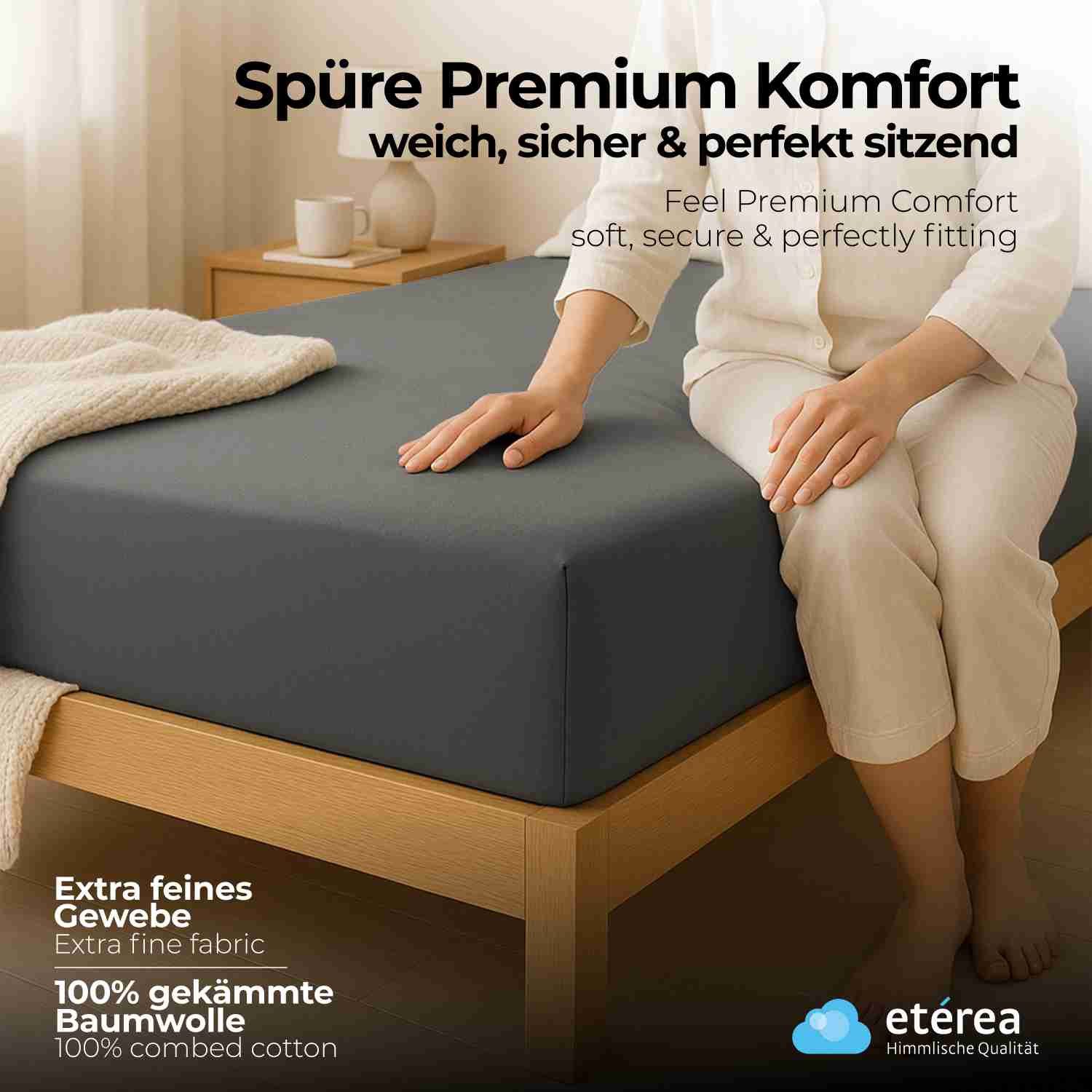 etérea Himmlische Qualität Spannbettlaken etérea Extra Jersey Spannbettlaken 90x200 -, Jersey, Gummizug: rundum, (1 Stück)