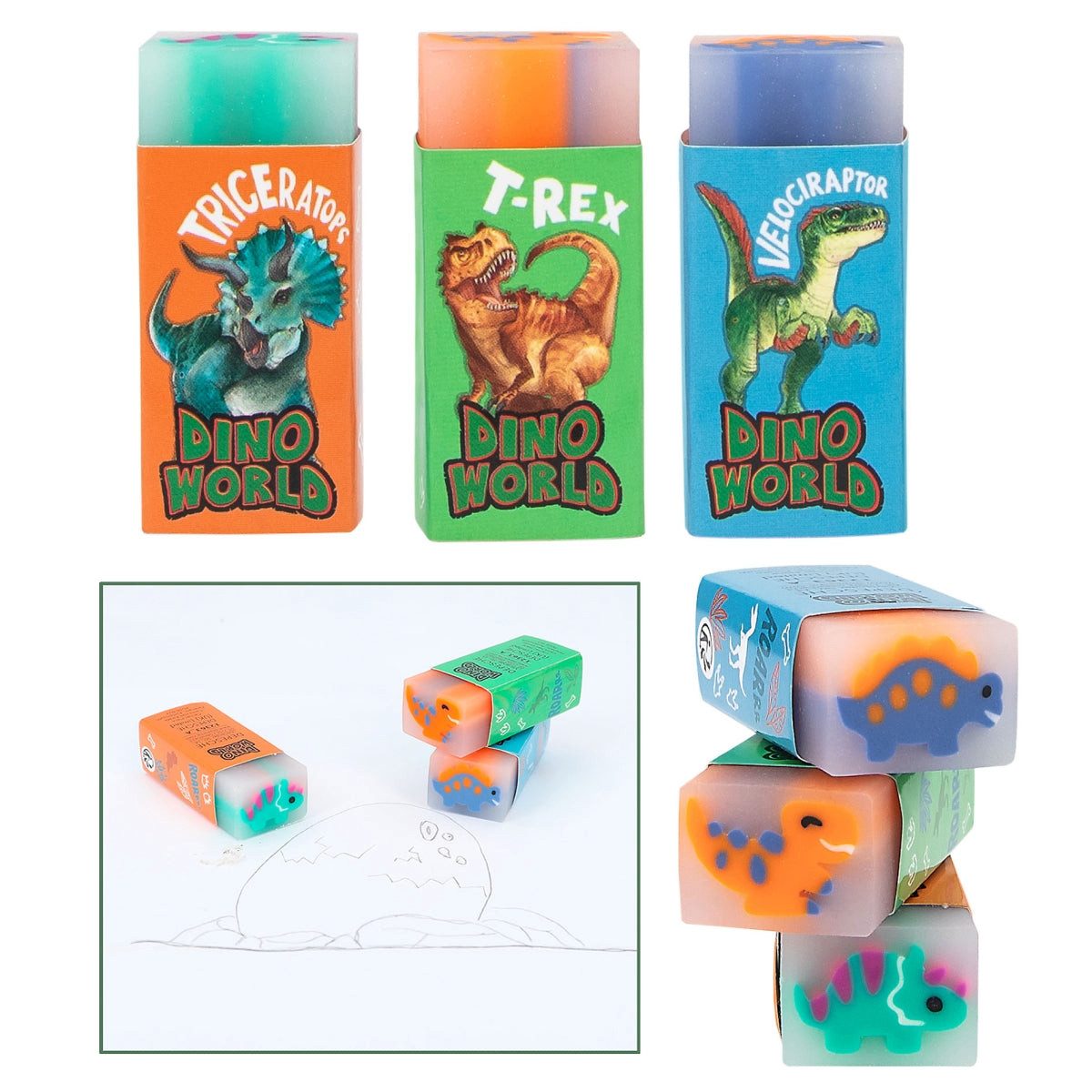 Depesche Radiergummi Dino World Jelly Radierer – 1 Stk., Design zufällig (3 Designs)