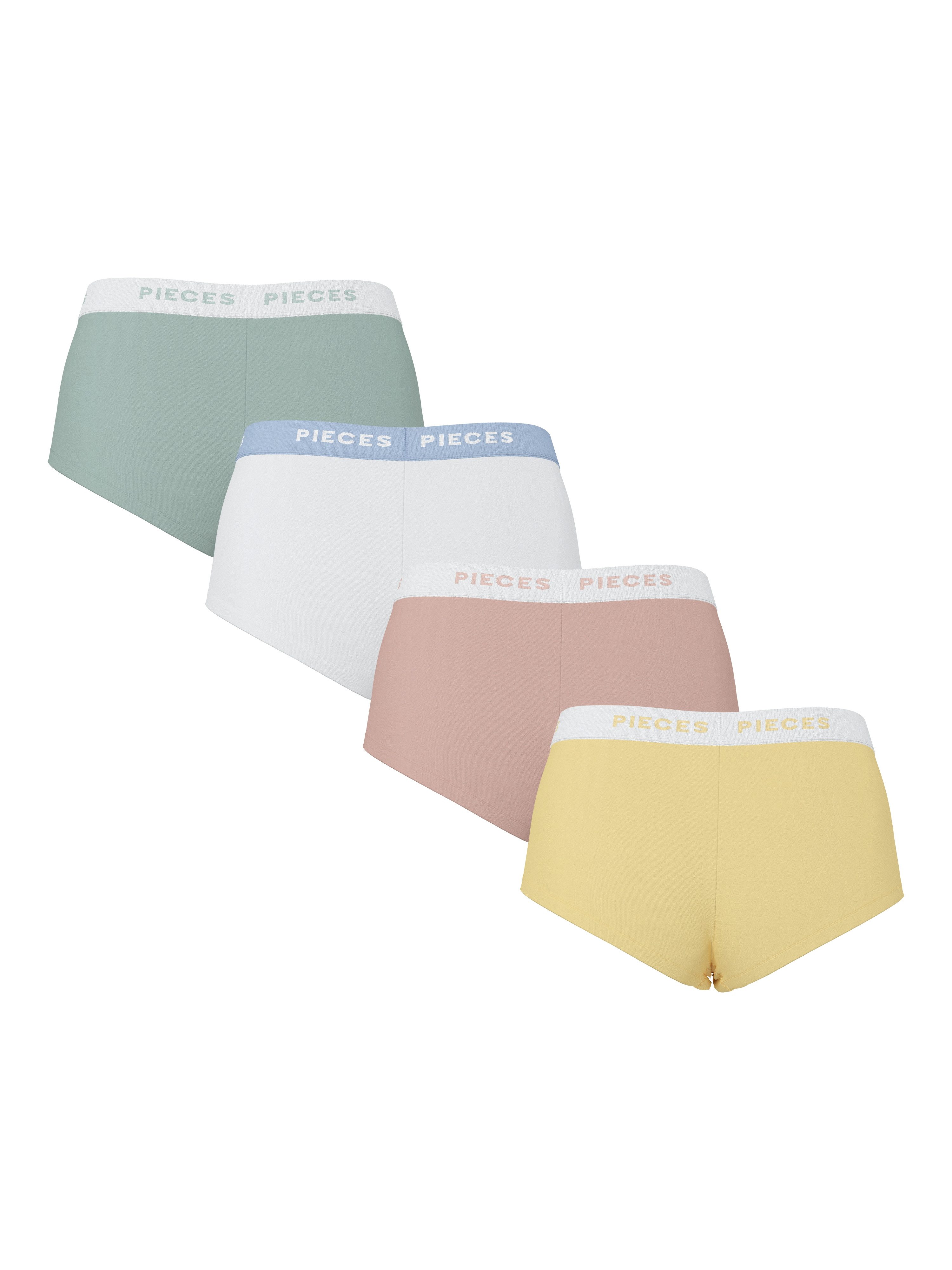 pieces Hipster PCLOGO LADY 4 PACK SOLID NOOS BC (Packung, 4-St., 4er-Pack) Baumwollmischung