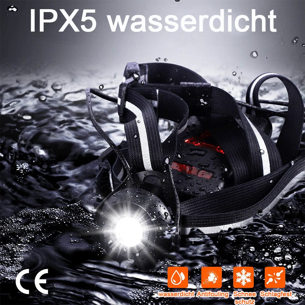 TUWENA LED Taschenlampe Lauflicht, Brustlampe mit verstellbarem Strahl, USB günstig online kaufen