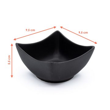 Spetebo Dipschale Keramik Dip Schale eckig schwarz matt - 6er Set, Keramik, (Set, 1-tlg), Snack Saucen Schüssel