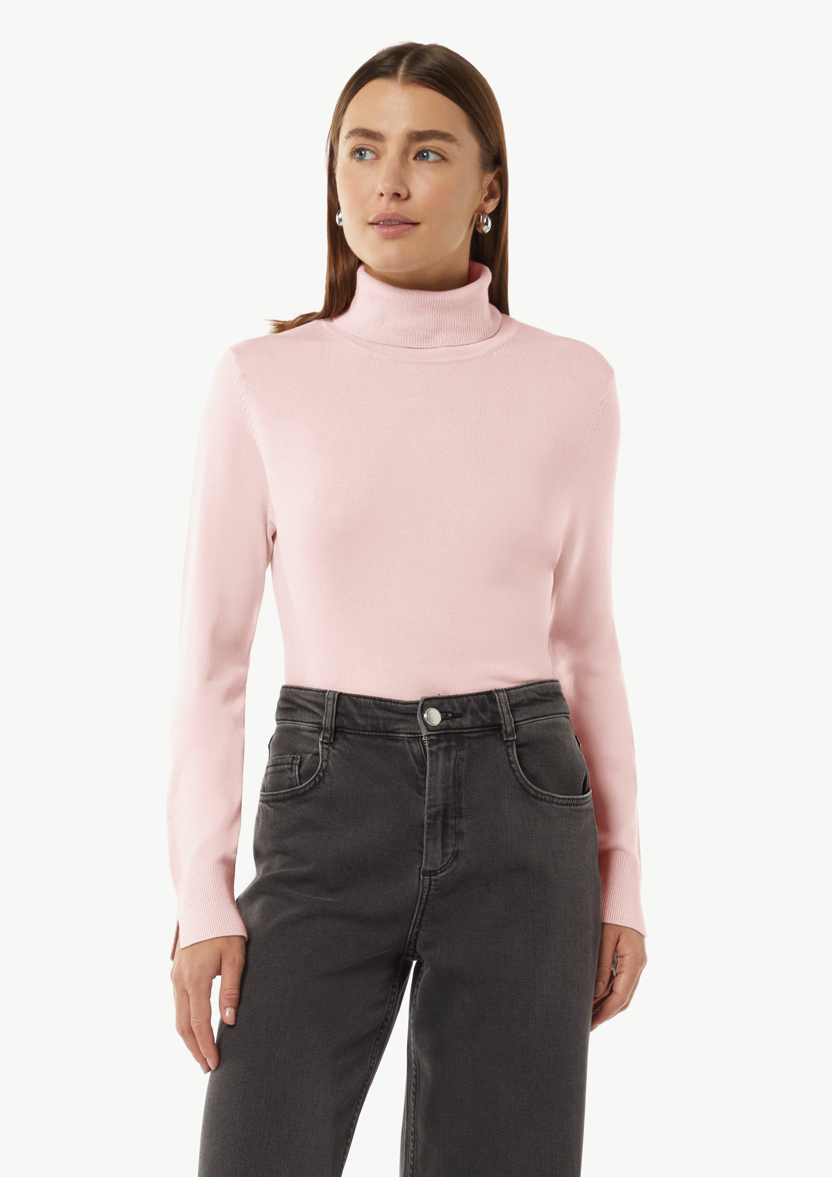 Langarmshirt Feinstrickpullover mit Ziernähten