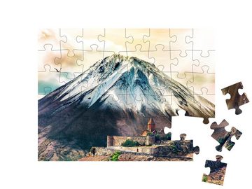 puzzleYOU Puzzle Kloster Khor Virap, Berg Lesser Ararat, Armenien, 48 Puzzleteile, puzzleYOU-Kollektionen Armenien