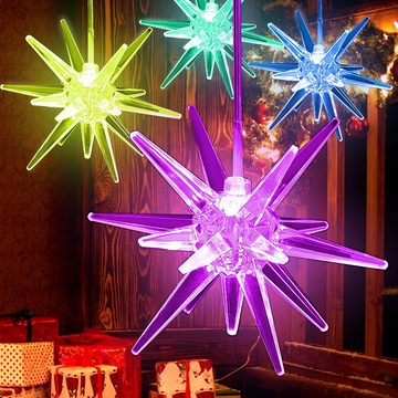 monzana Dekofigur, Monzana 4x LED Weihnachtsstern mit 7 Fach-Farbwechsel Beleuchtet