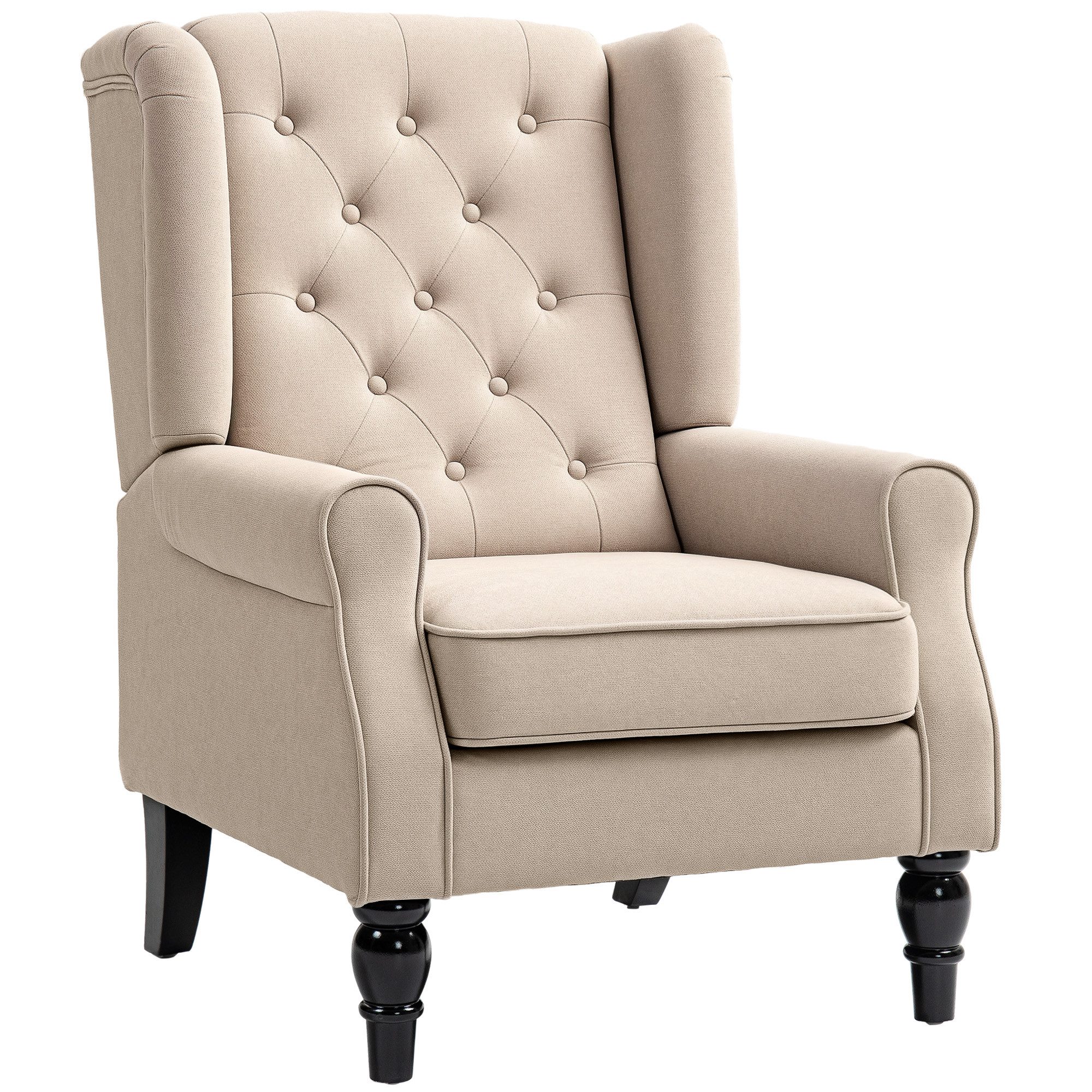 HOMCOM Sessel (Loungesessel, 1-St., Gepolstert Relaxsessel), für Wohnzimmer, Schlafzimmer, Beige