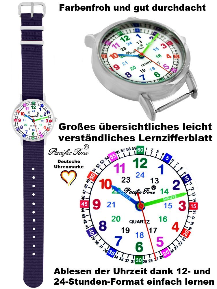 Pacific Time Quarzuhr Set Kinder Armbanduhr Lernuhr Wechselarmband, Mix und Match Design - Gratis Versand