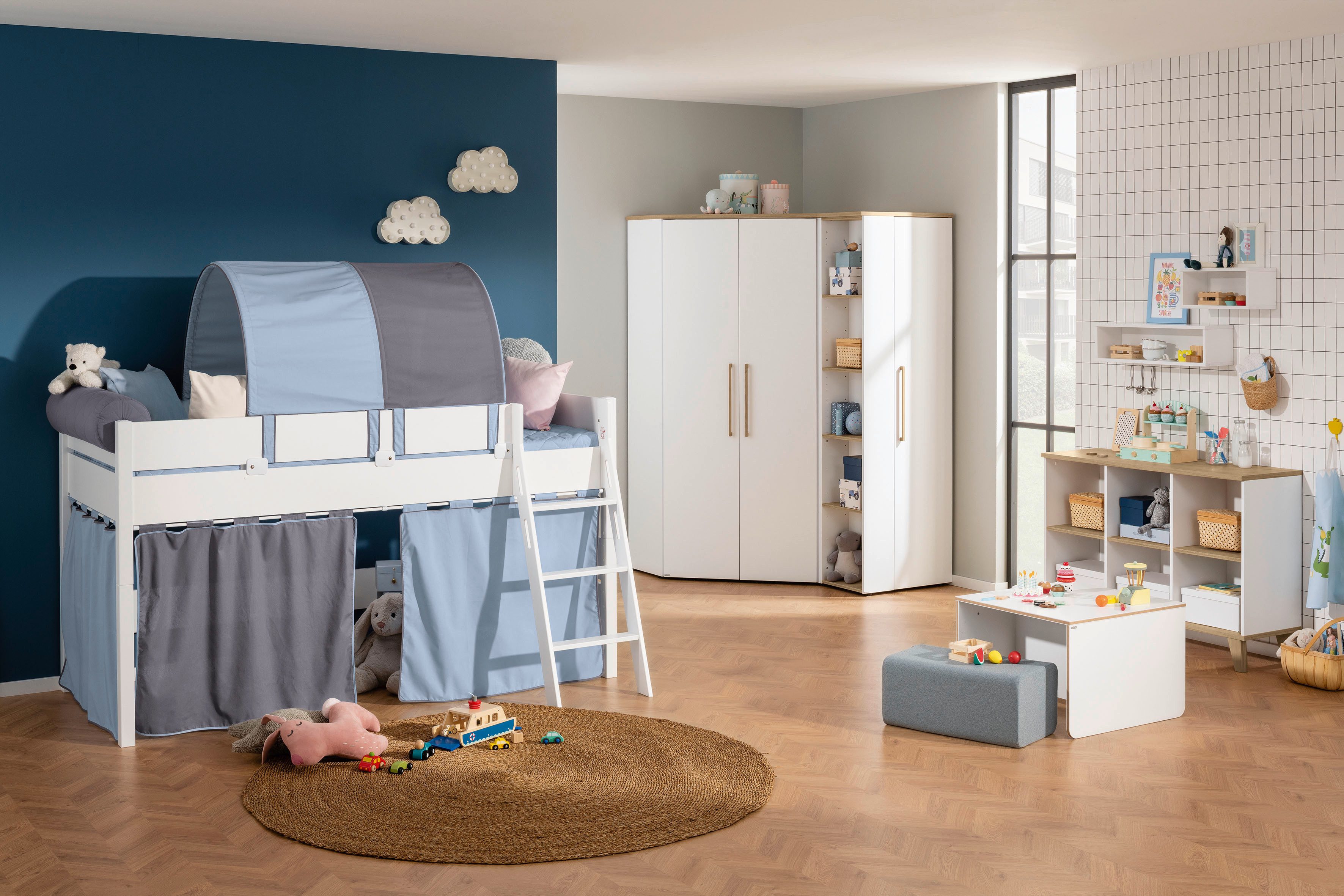 PAIDI Spielbett TIAGO in verschiedenen Größen und Farben, mit Leiter (Höhe 120 / 160 cm, 120 kg Tragkraft, 5 Jahre Garantie), Rausfallschutz, geprüfte Sicherheit, umbaubares Bett mit Massivholz