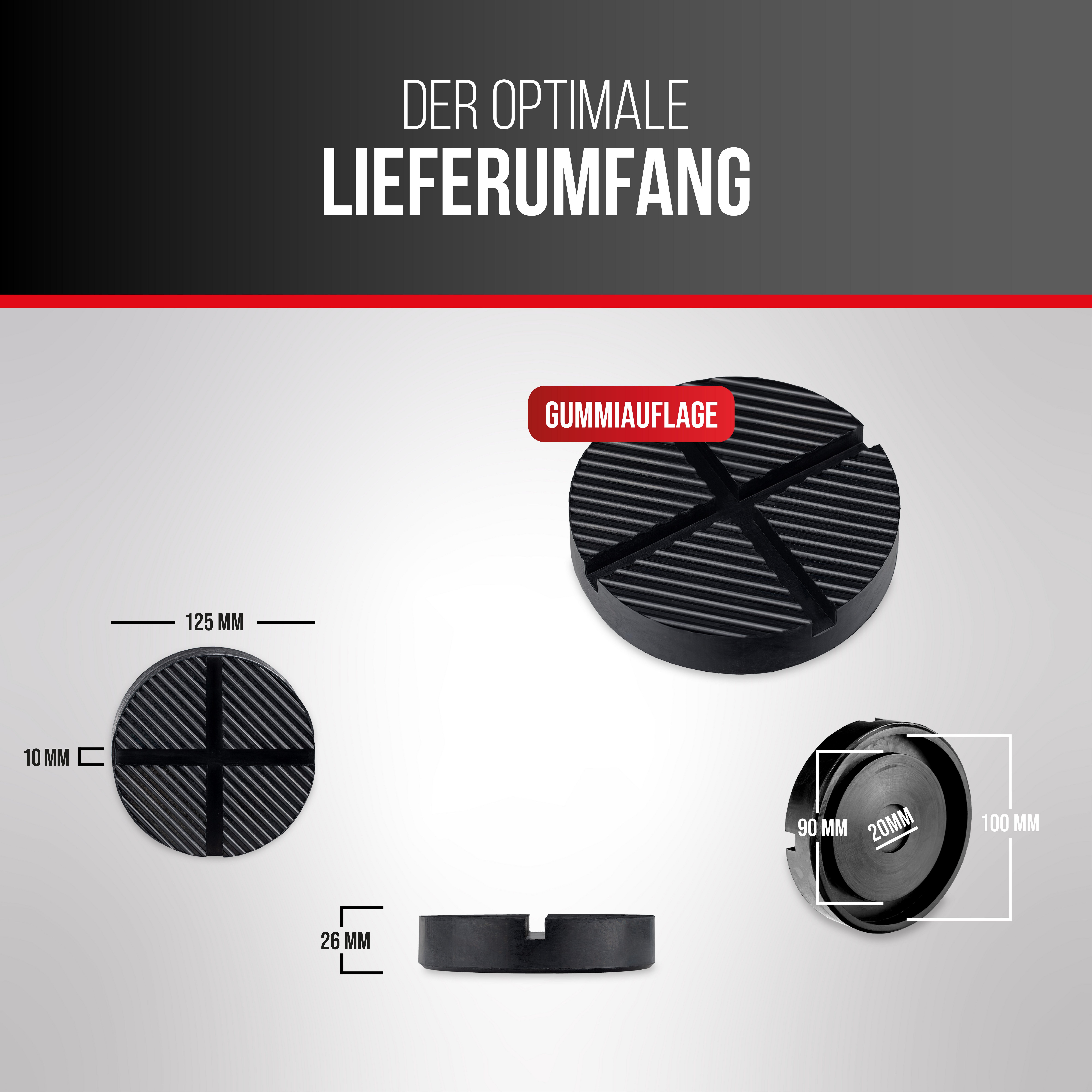 HEYNER Wagenheber Gummiauflage f. Rangierwagenheber Ersatzgummi für BMW MINI OPEL, 1-tlg.