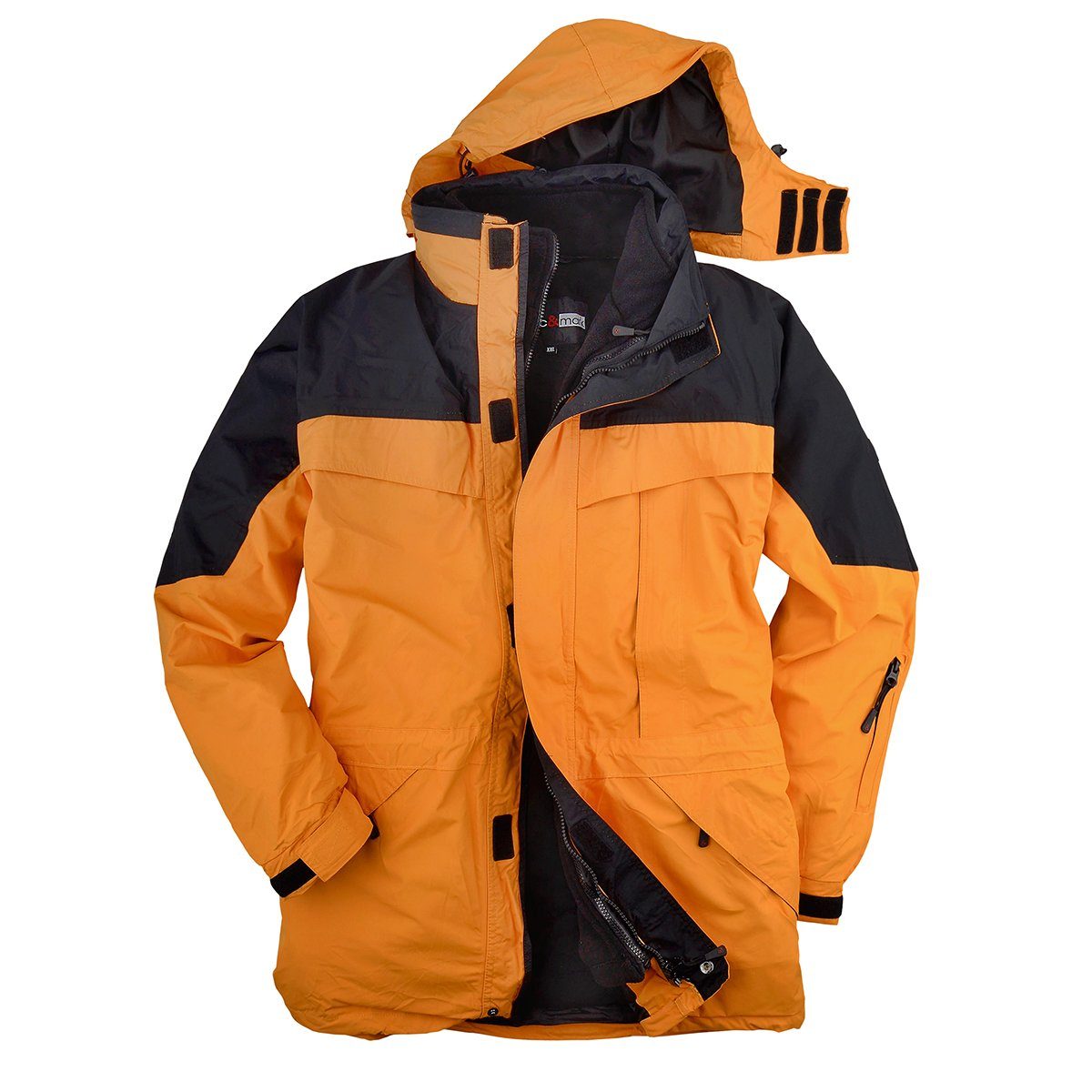 Funktionsjacke Marc & Mark 3-in-1 Funktionsjacke XXL softorange-schwarz
