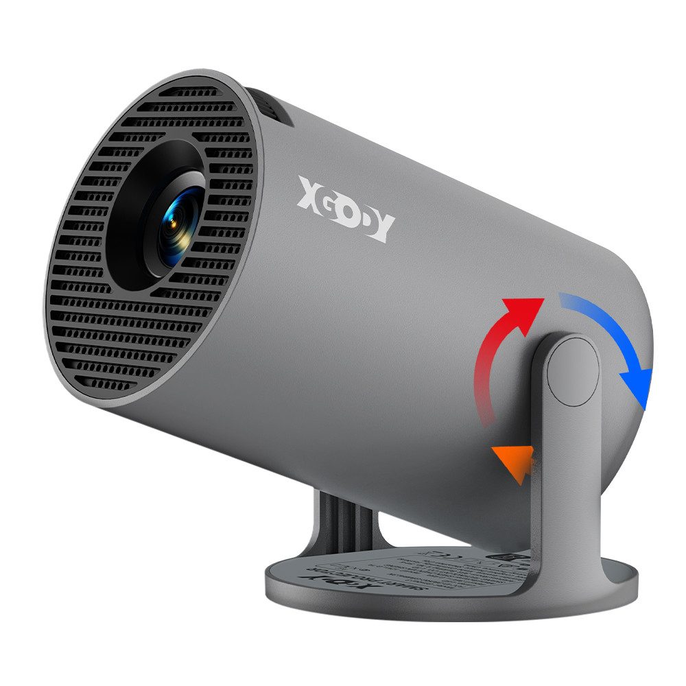 XGODY Kurzdistanzprojektor [2025 Android 11.0] Mini-Beamer (12000 lm, 1920 x 1080 px, Mini Projektor mit Android 11/WiFi 6/BT 5.4/ 180-Grad- Winkel)