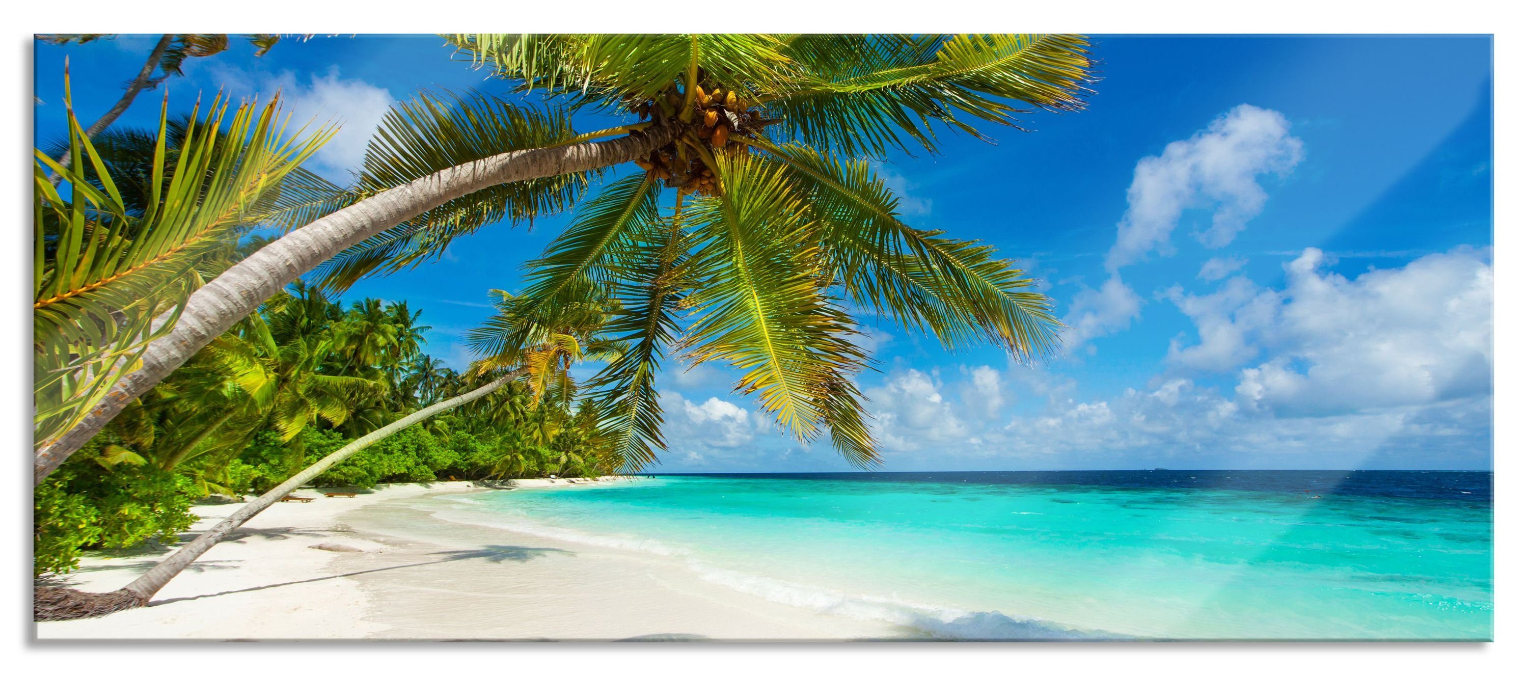 Pixxprint Glasbild Palmenstrand, Palmenstrand (1 St), günstig online kaufen